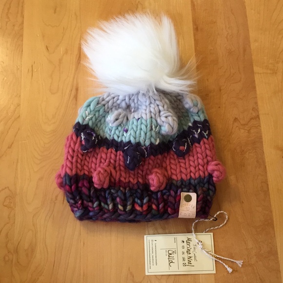 Forever Eden Handmade Merino Wool Toddler Beanie Hat With Faux Fur Pom P… - Picture 9 of 12